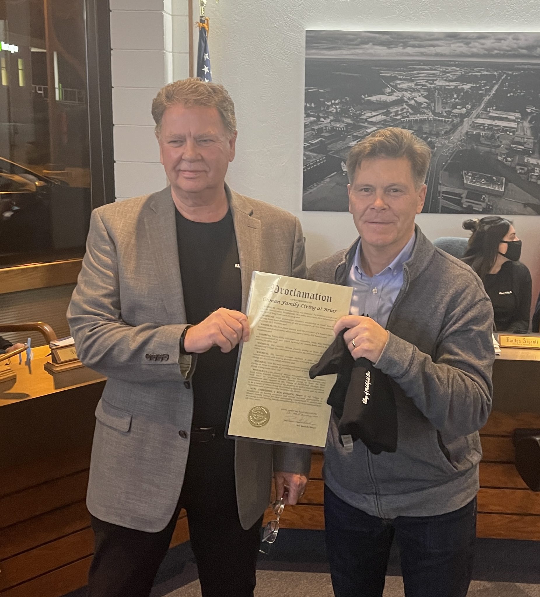 Ohman Family Living at Briar receives proclamation from Mayor and